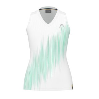 Head Tennis-Tank Top Performance (Polyester-Jacquard, V-Ausschnitt) weiss/mintgrün Damen