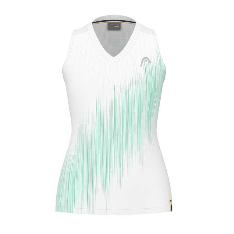 Head Tennis-Tank Top Performance (Polyester-Jacquard, V-Ausschnitt) weiss/mintgrün Damen
