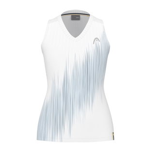 Head Tennis-Tank Top Performance (Polyester-Jacquard, V-Ausschnitt) weiss/navyblau Damen