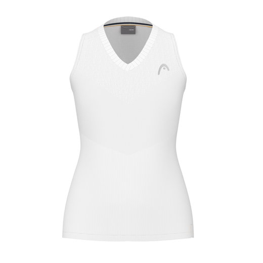 Head Tennis-Tank Top Performance (Polyester-Jacquard, V-Ausschnitt) weiss Damen