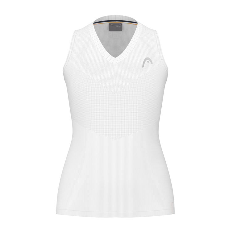 Head Tennis-Tank Top Performance (Polyester-Jacquard, V-Ausschnitt) weiss Damen