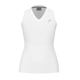 Head Tennis-Tank Top Performance (Polyester-Jacquard, V-Ausschnitt) weiss Damen