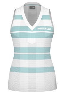 Head Tennis-Tank Top Performance (schnelltrocknend, V-Ausschnitt) 2025 weiss/aquablau Damen