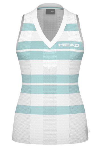 Head Tennis-Tank Top Performance (schnelltrocknend, V-Ausschnitt) 2025 weiss/aquablau Damen