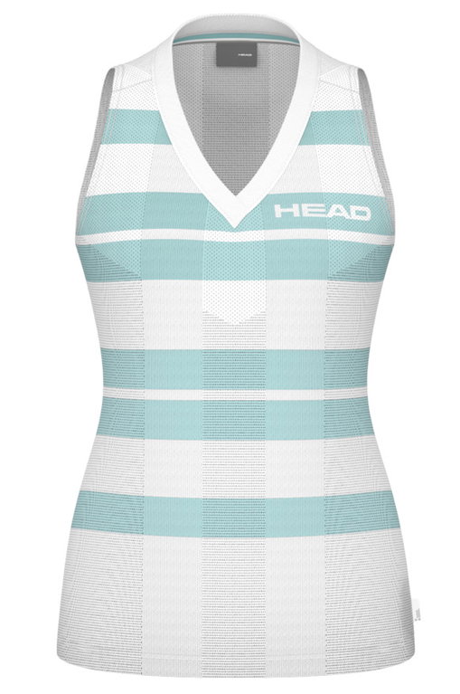 Head Tennis Tank Top Performance (quick-drying, V-neck) 2025 white/aquablue ladies