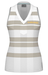 Head Tennis-Tank Top Performance (schnelltrocknend, V-Ausschnitt) 2025 weiss/beige Damen