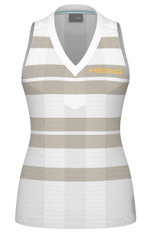 Head Tennis-Tank Top Performance (schnelltrocknend, V-Ausschnitt) 2025 weiss/beige Damen