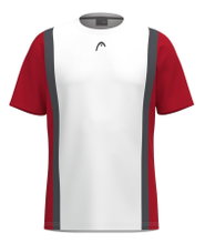 Head Tennis T-shirt Club 25 Tech (moisture-wicking) 2025 white/red men's