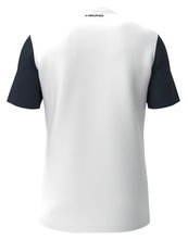 Head Tennis T-shirt Club 25 Tech (100% Polyester, breathable) 2025 white/navy blue boys