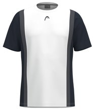 Head Tennis T-shirt Club 25 Tech (100% Polyester, breathable) 2025 white/navy blue boys