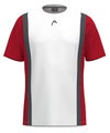 Head Tennis-Tshirt Club 25 Tech (100% Polyester, atmungsaktiv) 2025 weiss/rot Jungen