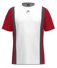 Head Tennis T-shirt Club 25 Tech (100% Polyester, breathable) 2025 white/red boys