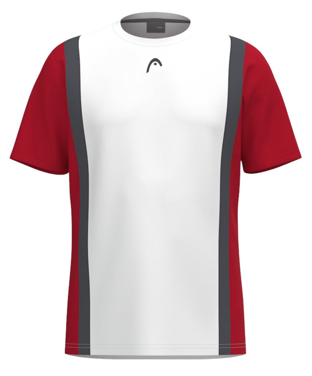 Head Tennis-Tshirt Club 25 Tech (100% Polyester, atmungsaktiv) 2025 weiss/rot Jungen