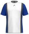 Head Tennis-Tshirt Club 25 Tech (100% Polyester, atmungsaktiv) 2025 weiss/royalblau Jungen