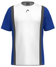 Head Tennis T-shirt Club 25 Tech (100% Polyester, breathable) 2025 white/royal blue boys