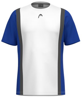 Head Tennis-Tshirt Club 25 Tech (100% Polyester, atmungsaktiv) 2025 weiss/royalblau Jungen