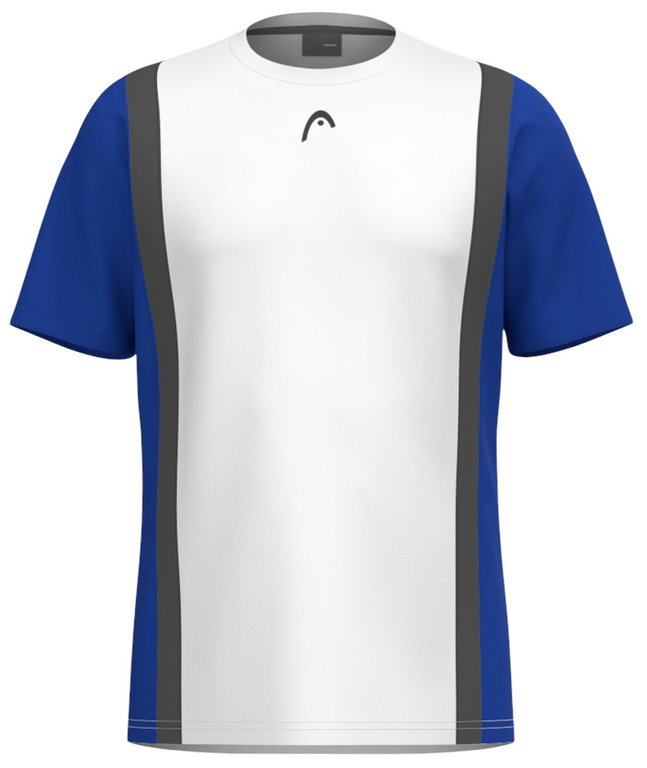 Head Tennis-Tshirt Club 25 Tech (100% Polyester, atmungsaktiv) 2025 weiss/royalblau Jungen