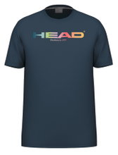 Head Tennis T-shirt Rainbow (mixed fabric, moisture-absorbing) 2025 navy blue men's