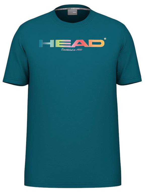 Koszulka tenisowa Head Rainbow (materiał mieszany, pochłaniający wilgoć) 2025 teal niebieska męska