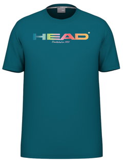 Head Tennis T-shirt Rainbow (mixed fabric, moisture-absorbing) 2025 teal blue men's