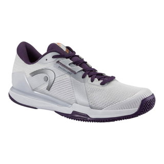 Buty tenisowe Head Sprint Pro 4.0 na nawierzchnię ceglaną/piaskową 2026 jasnoszare/purpurowe męskie