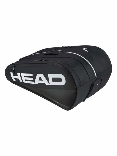 Head Tennis-Racketbag Tour Racquet Bag XL (Schlägertasche, 3 Hauptfächer) 2026 schwarz/weiss 12er