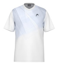 Head Tennis T-shirt Topspin (V-neck, Polyester Interlock) 2025 white/navy blue Men's