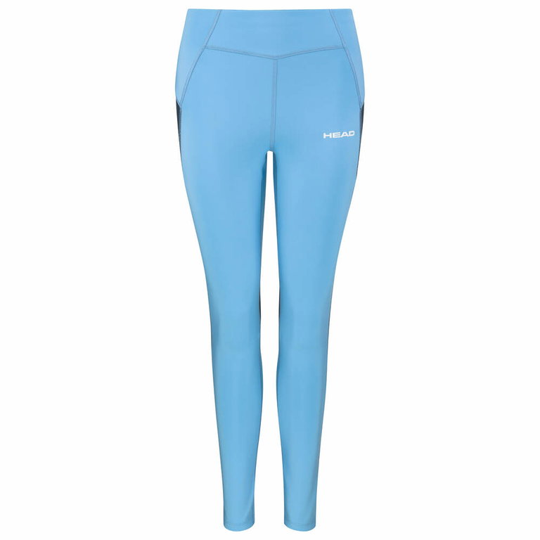 Head Tennis Pants Tech Tight (with side pockets, elastic material) long electric blue Women