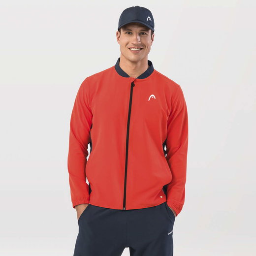 Head Tennisjacke Breaker Full Zip (Moisture Transfer Microfiber Technologie) orange/navyblau Herren