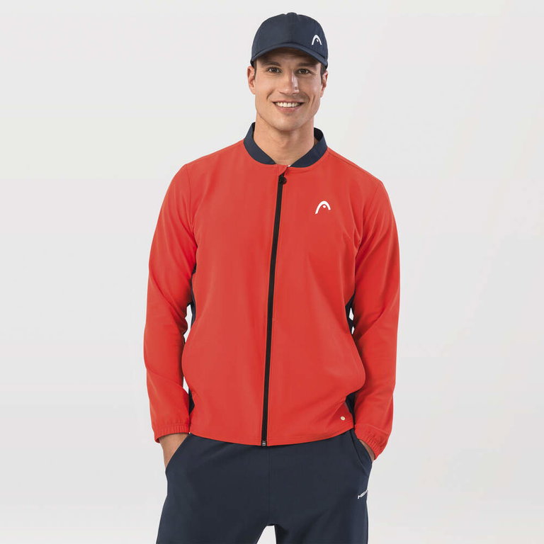 Head Tennisjacke Breaker Full Zip (Moisture Transfer Microfiber Technologie) orange/navyblau Herren