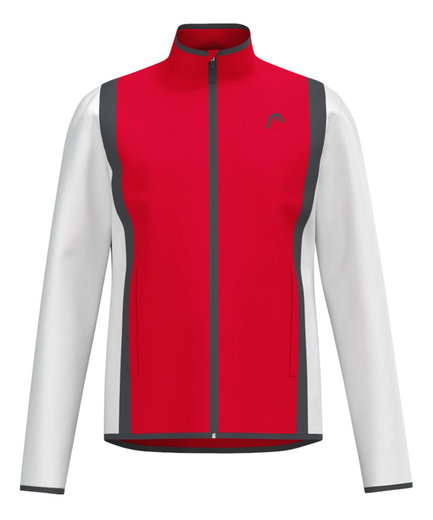 Head Tennisjacke Club 25 Full Zip (Moisture Transfer Microfiber Technologie) 2025 rot/weiss Herren