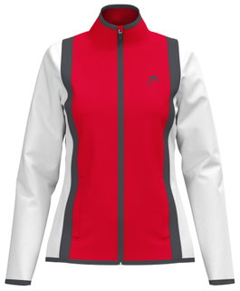 Head Tennisjacke Club 25 Full Zip (Moisture Transfer Microfiber Technologie) 2025 rot/weiss Damen