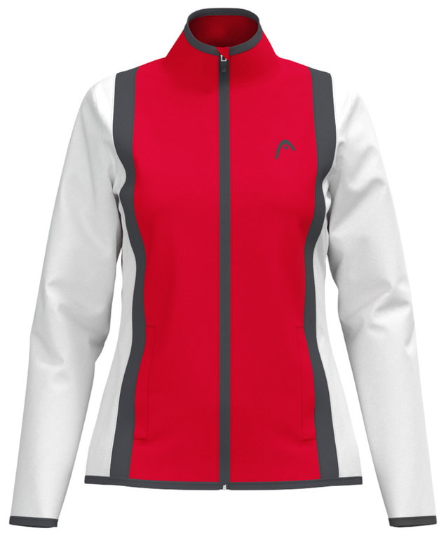Head Tennisjacke Club 25 Full Zip (Moisture Transfer Microfiber Technologie) 2025 rot/weiss Damen