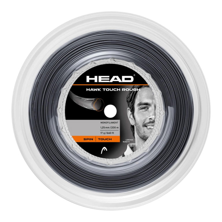 Head Tennis String Hawk Touch Rough (Control + Spin) black 200m reel