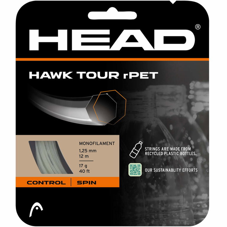 Head Tennis String Hawk Tour rPET (Control + Spin) Natural 12m Set