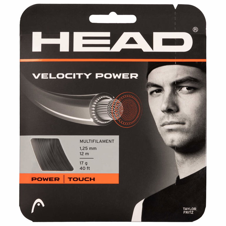 Head Tennis String Velocity MLT Power (Power+Touch) black 12m set