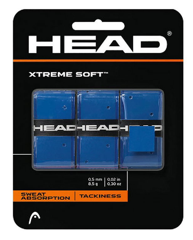 Head Overgrip Xtreme Soft 0.5mm (Allround/smooth/perforated/grippy) blue 3-pack