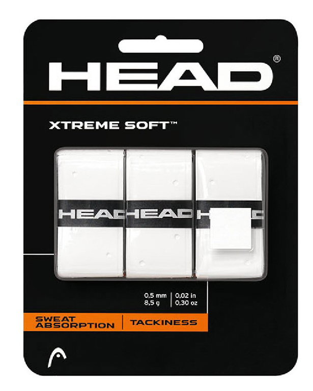 Head Overgrip Xtreme Soft 0.5mm (Allound/glatt/gelocht/griffig) weiss 3er