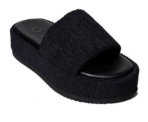 Hebe Athens Sandale Puffy Ibiza Flatform Slide czarny Damski