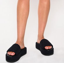 Hebe Athens Sandale Puffy Ibiza Flatform Slide schwarz Damen