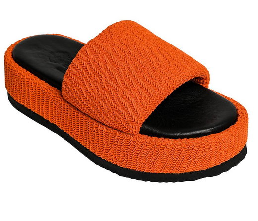 Hebe Athens Sandale Puffy Ibiza Flatform Slide pomarańczowe damskie