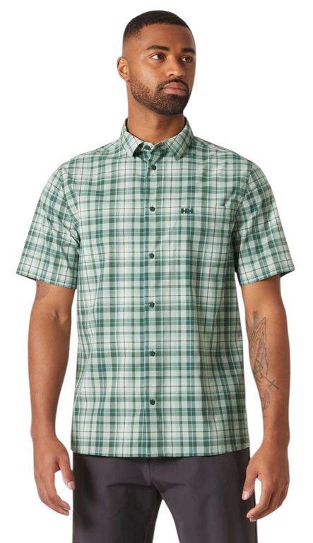 Helly Hansen Kurzarmhemd Fjord QD 2.0 (angenehmes Tragegefühl) grün Herren