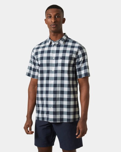 Helly Hansen Kurzarmhemd Fjord QD 2.0 (angenehmes Tragegefühl) navyblau/weiss Herren