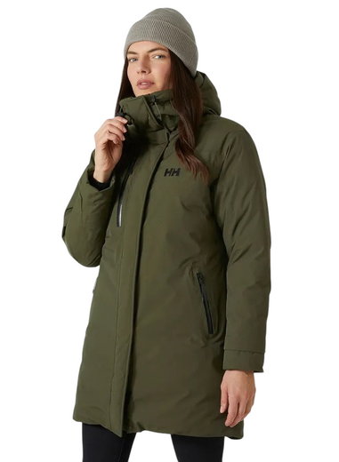 Helly Hansen Adore Tech Parka Winter Coat (waterproof, warm, High Loft insulation) dark green Ladies