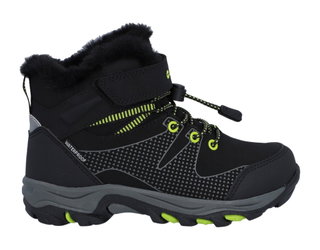 Buty trekkingowe Hi-Tec Jackdaw Mid WP JR (wodoodporne) czarne/lime dziecięce