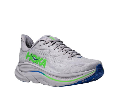Hoka running shoes Clifton 10 (cushioning) grey/neon green men's