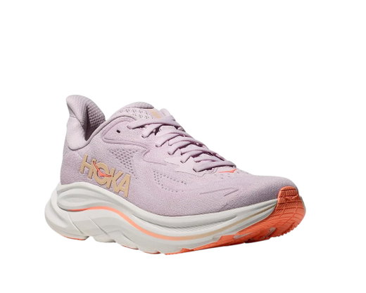 Hoka running shoes Clifton 10 (cushioning) purple/cream ladies