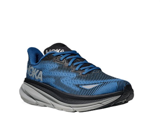 Hoka buty biegowe Clifton 9 GTX (wodoodporne, odblaskowe detale) niebiesko-czarne męskie