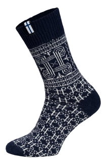 HomeOfSocks Wollsocke Skandinavisch Finnland navyblau - 1 Paar