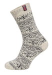 HomeOfSocks Wollsocke Skandinavisch Flag Norwegen wollweiss/anthrazit - 1 Paar